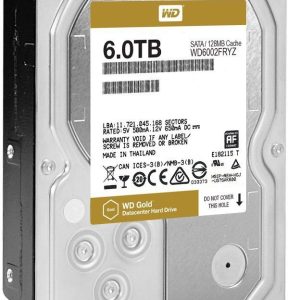 Жесткий диск 6Tb Western Digital WD6002FRYZ GOLD, SATA III 128 Мб,7200 об/мин,3,5"