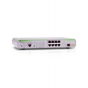 Коммутатор Allied Telesis 8 Port 10/100/1000Mbps managed switch with 1 SFP uplink slot, Fixed AC power supply, RJ45 Console connector EU Power Cord