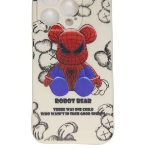 Силиконовый чехол Robot Bear для iphone 14 pro (белый)