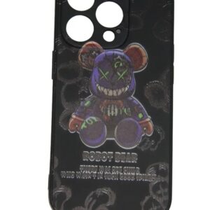 Силиконовый чехол Robot Bear для iphone 14 pro (черный)