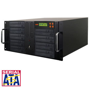 Дубликатор SySTOR 9 Burner SATA DVD/CD для монтажа в стойку, 24X, с жестким диском на 1 ТБ (SYSRM09DVD1TB)