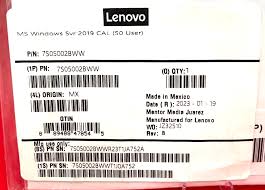 Сервер  LENOVO, MS WINDOWS SVR 2019 CAL (50 USER), 7S05002BWW