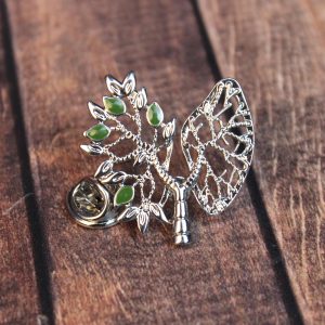 Значок металлический "Цветущие легкие", серебрянный